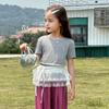 Camiseta Infantil Tutú Elefantito Verano 2026 Nuevo Manga Corta Estilo Padre-Hijo Simple Cómodo