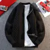 Comercio Exterior 2026 Moda Otoño Suéter Cardigan Casual para Hombre, Suéter Tejido con Patrón de Diamantes, Chaqueta Cardigan Simple Vintage