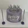 Estilo Ins Transfronterizo Gran Descuento Corona Acrílica Reina Decoración para Pastel Feliz Cumpleaños Inserto Personalizable