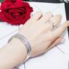 Pulsera Sansheng III Estilo Joven para Mujer Simple Brillo Pulsera de Triple Anillo Pulsera de Triple Anillo de Lujo Ligero Regalo de Tanabata