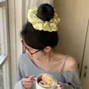 Scrunchie Grande de Cor Sólida Estilo Fan Bingbing Simples Francês com Enchimento de Algodão para Cabelo Feminino com um Toque de Luxo