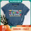Comercio Exterior Tops para Mujer Comercio Electrónico Transfronterizo Amazon Camiseta de Algodón Estampada a Color