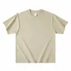 Camiseta Masculina e Feminina Algodão Pesado 380g Gola Pequena Manga Curta Vintage Solta Branca Camada Base Verão