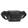 Bolsa de Peito Masculina de Couro Popular Popular Transfronteiriça Direto da Fábrica, Bolsa de Cintura da Primeira Camada de Couro Bovino Fashion, Bolsa de Celular com Múltiplos Bolsos, Porta-Moedas
