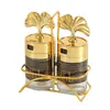 Conjunto de Potes para Temperos Folha de Bordo para Cozinha, Recipientes de Vidro Selados de Aparência Sofisticada para Condimentos, Potes Portáteis para Sal e Açúcar Venda por Atacado