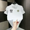 Camisa Polo de Manga Corta para Hombre con Insignia Bordada Tendencia 2026 Estilo Coreano Corte Ajustado Camiseta Superior Elegante para Hombre Tendencia