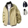 Jaqueta masculina da moda 2026 novo modelo para primavera e outono, jaqueta casual americana versátil de corte solto com gola alta, moderna e artística