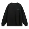 Moletom Gola Redonda Color Block com Estampa de Letras da Marca da Moda, Novo Estilo Outono, Jaqueta Pulôver Casual Solta de Peso Pesado 380g