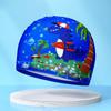 Nuevo gorro de baño de dibujos animados divertido y bonito para niños y niñas, gorro de tela universal, gorro de baño cómodo para la cabeza, fabricantes al por mayor