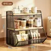 Estante de Exhibición Estante de Almacenamiento de Escritorio Estante para Snacks de Encimera de Mesa de Comedor de Cocina Organizador Multicapa Caja para Bolsitas de Té Soporte para Tazas de Mesa de Centro