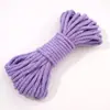 Corda de Poliéster-Algodão Monocromática 4mm Corda Trançada Artesanato DIY para Joias Pingente de Corda de Algodão Artesanato de Tecelagem Chaveiro 48 Cores