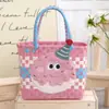 Bolsa de Cesta de Verduras de Dibujos Animados Linda, Bolsa de Compras Tejida Colorida de Gran Capacidad, Bolsa de Plástico Versátil para Llevar en la Mano para Mujeres que Van al Trabajo