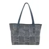 Bolso tote de moda transfronterizo de gran capacidad, bolso de hombro con diseño de color block de nicho nuevo, bolso de mano para el trabajo desde la fábrica de origen