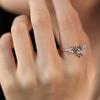 Anillo cuadrado azul de doble mariposa para mujer S925 plata de ley diseño de nicho sentido de diseño lujo ligero alta calidad anillo abierto anillo índice