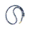 Collar de cadena para clavícula de ágata con cuentas de aventurina azul de piedra natural, simple y elegante, cadena retro para suéter de otoño e invierno para mujer