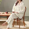Conjunto de pijama para mujer de manga larga y pantalón largo, de algodón suave tipo anti-bolitas, se puede usar afuera como ropa casual para estar en casa. (Oro
