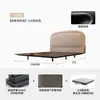 Hay Tres Tipos de Camas Dobles Modernas Minimalistas para Dormitorio Principal Hechas de Piel de Vaca de Flor Entera con un Diseño Suspendido, que Cuentan con un Cabecero Suave de Cuero