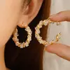 Pendientes de Aro de Cristal de Alta Gama para Mujer, Aros de Declaración de Moda para el Día a Día, Accesorios para Orejas con Diseño de Nicho, Nuevos Estilos en Oro y Plata
