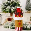 Zicheng Novos Produtos de Decoração de Natal Flanela de Malha Conjunto de Garrafa de Vinho dos Desenhos Animados Mesa de Jantar Vestido Conjunto de Garrafa de Vinho Venda Quente
