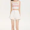 Nuevos Shorts de Mezclilla Rectos de Moda Estilo Coreano para Mujer Primavera y Verano, Versátiles de Alta Cintura Adelgazantes de Venta Caliente Hot Pants de Mezclilla