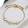 Pulseira Meichen, ouro 18k europeu e americano, não desbota, simples e versátil para mulheres, moderna e elegante, joia cross-border de luxo leve