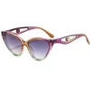 Nuevas Gafas de Sol para Mujer Estilo Ojo de Gato Transfronterizas con Patillas de Perla Hueca, Patrones Multicolor, Gafas Versátiles, En Stock 5697