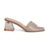 Sandalias de Moda al Aire Libre de Verano 2026 de Cristal Transparente Tacón Alto Tacón Grueso Punta Cuadrada Chanclas de Tira para Mujer
