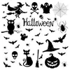 Decoraciones de Halloween Más Vendidas Calavera de Halloween y Silueta de Gato Negro Pegatinas Estáticas de Adhesión para Ventana Decoración Festiva Pegatinas para Ventana