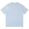 Camiseta Masculina Branca com Caimento Solto, Ombros Caídos, Tendência de Rua Verão, Algodão Puro, Manga Curta, Pesada, Personalizável