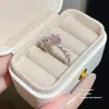 Anillo Popular de Perla de Cristal con un Toque de Lujo de Nicho, Diseño de Lujo Ligero, Anillos de Pareja Ajustables Abiertos para Mujer
