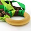 Fita fita educação infantil pais e filhos fita arco-íris brinquedo materiais didáticos pulseira dançante fita Sino anel de madeira pipa de mão
