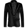 2026 Nuevo Blazer Cruzado Dorado de Terciopelo para Hombre, Corte Delgado, Tallas Grandes, Chaqueta Casual para Banquete de Boda