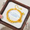 Bolso con Cierre de Martillo de Oro de Arena Vietnamita de Larga Data Pulsera de Monedas de los Cinco Emperadores Pulsera Tejida a Mano Ping An Joy para Mujeres