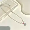Collar Colgante de Gato KT con Lazo de Perla para Niña Dulce Cadena de Clavícula con Perlas de Temperamento Fresco de Gama Alta para Mujer Tendencia
