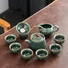 Tazón con Tapa Sancai de Horno Ge Set Individual de Té Kung Fu Esmalte de Grieta de Hielo Tazón de Té Grande para el Hogar Chino Taza de Té No Caliente