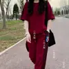 Tamanhos Grandes Elegante Mais Vendido Primavera Verão Novo Roupa Esportiva Moda Primavera Outono Casual Conjunto de Calças Longas Conjunto Solto de Duas Peças Mostra