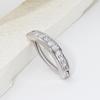 Uña de Ombligo Personalizada Sencilla y de Moda con Diamantes Completos Incrustada con Diamante Rai de Circonita Hebilla de Ombligo de Lujo Ligero Europea y Americana Uña de Ombligo Elegante Versátil