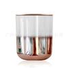 Copo de Vela Curvo Hongyu Personalizado 96110 Copo de Vela Cor Ouro Rosa com Tampa Vidro de Fundo Curvo Garrafa de Vidro