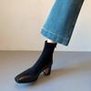 Botas Retro Francesas Slim Botines de Tacón Alto para Mujer 2024 Otoño e Invierno Nuevo Nicho de Gama Alta Cubrepiernas Botas de Moda