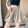 Bombachos Fluffy Franceses Finos para Mujer Verano Nuevo Diseño Cintura Alta Sueltos de Línea A Pierna Ancha Shorts para Mujer