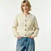 E-commerce transfronteiriço da Amazon, marca da moda RL, design autêntico, suéter de tricô liso com bordado intrincado, gola redonda, malharia feminina
