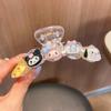 Novo Presilha de Cabelo Cristal de Pêssego Celebridade da Internet Menina Doce Presilha de Disco para Nuca Presilha de Tubarão para Rabo de Cavalo Meio Alto