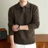 Suéter para Hombre 2026 Otoño/Invierno Nueva Moda Casual Grueso Cálido Tejido Camisa Polo Capa Base para Hombres Jóvenes y de Mediana Edad