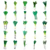 50 Adesivos de Cebolinha, Desenho Animado de Vegetal Verde Comida Criativa Impermeável Decoração Geladeira Lancheira Caderno Adesivos Atacado