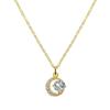 Collar de luna de circón redondo para mujer, diseño de nicho ligero y lujoso, con superdeslumbrante, lleno de diamantes, cadena de clavícula de acero inoxidable.