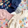 Conjunto Feminino Primavera e Outono Estilo Coreano Moletom com Capuz Desenho Joggers Conjunto de Duas Peças Outono Inicial Novo Conjunto Casual Estiloso Infantil