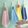 Toalla de Mano, Toalla Pequeña, Absorbente, No Suelta Pelusa, Toalla Cuadrada de Coral Fleece, Colgable, Linda, para Niños, Pañuelo para Manos de Hogar y Cocina