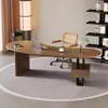 Escritorio Moderno Minimalista de Madera Maciza con Diseño Único, Juego de Escritorio y Silla para Oficina en Casa, Escritorio de Escritura con Cajón de Lujo Ligero y Duradero