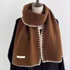 Bufanda de Lana de Punto de Alta Gama con Borde de Lana en Blanco, Adecuada para Estudiantes, Hombres y Mujeres, Parejas, Bufanda Cálida de Invierno para el Cuello con Cinta