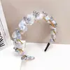 Diadema de Gasa Floral de Hada Súper con Dientes Grandes de Cristal para Mujer con Dientes Antideslizantes de Parte Alta, Accesorio para el Cabello Elegante, Suave y Dulce